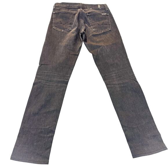 7 For All Mankind Roxanne Black Skinny Denim Jeans Zip Fly Size 29 - Picture 3 of 8